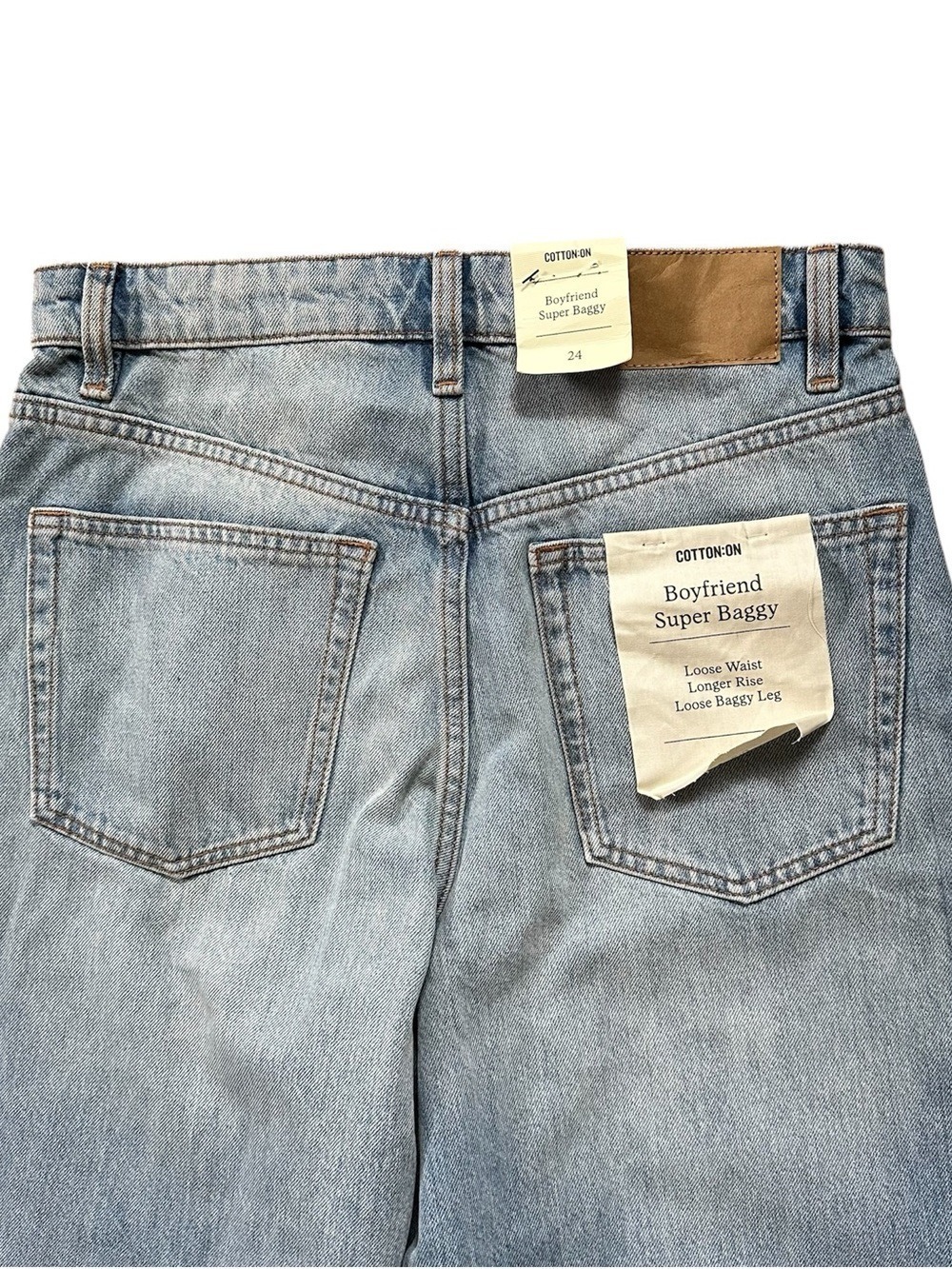 Cotton On Boyfriend Super Baggy Women's Size 24 Blue High Rise Cotton Jeans - Picture 4 of 11